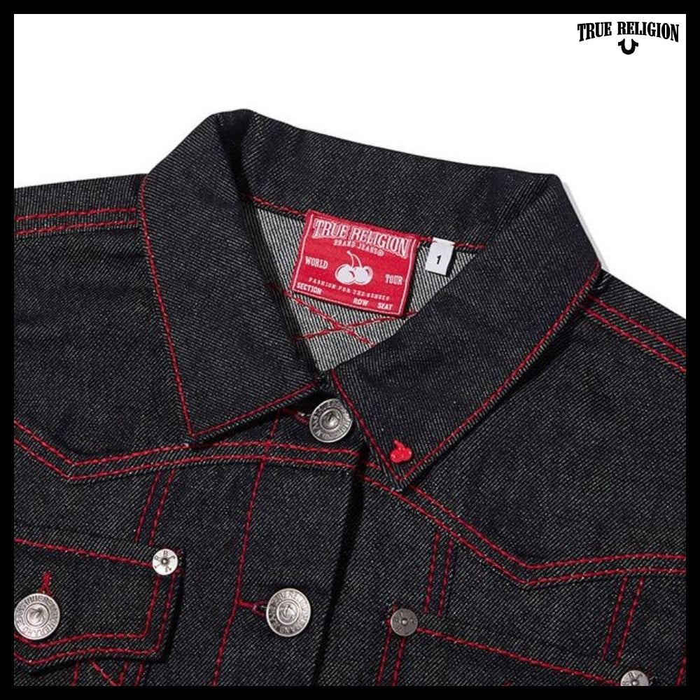 【TRUE RELIGION x KIRSH】Stitch Point Denim Crop Jacket