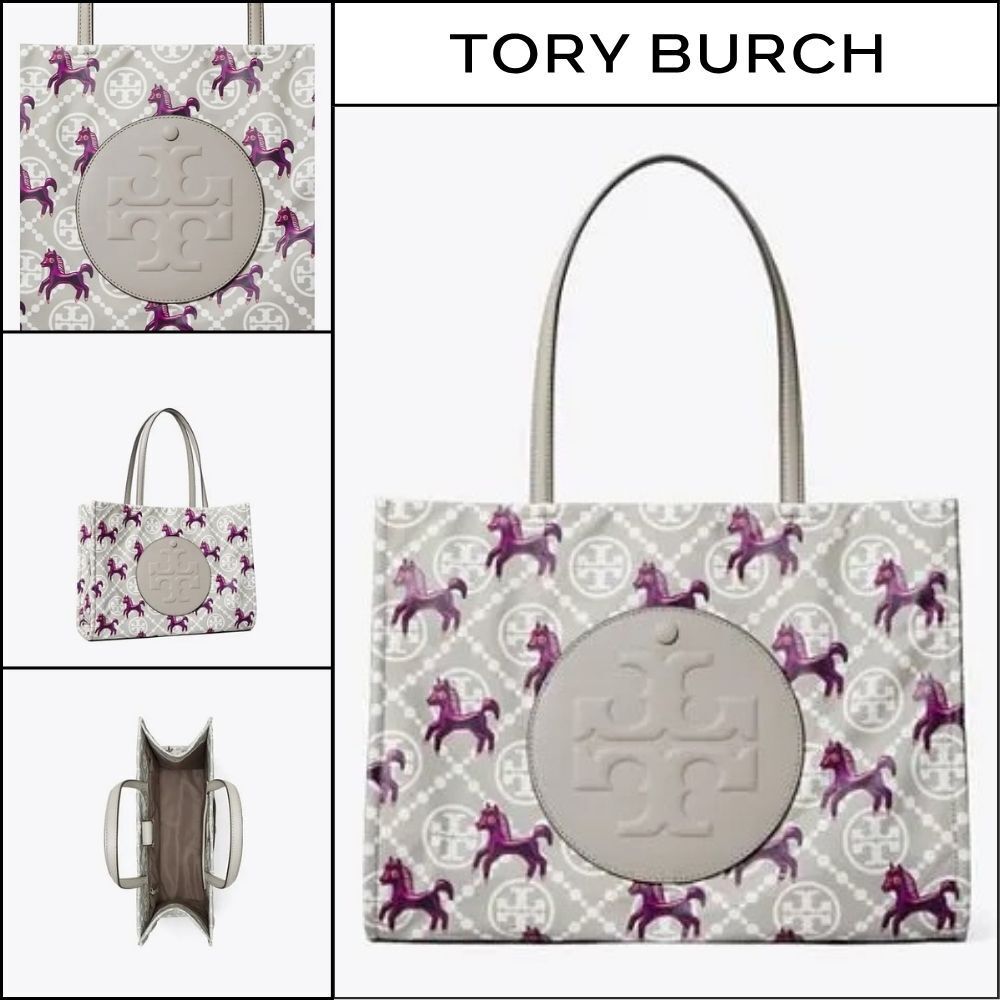 【Tory Burch】Ella Horse Nylon Small Tote Multi