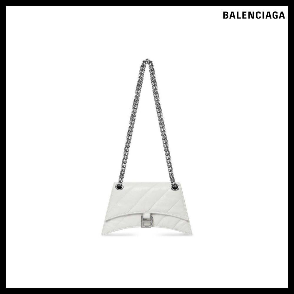 【BALENCIAGA】Crush XS Chain Bag Quilted White
