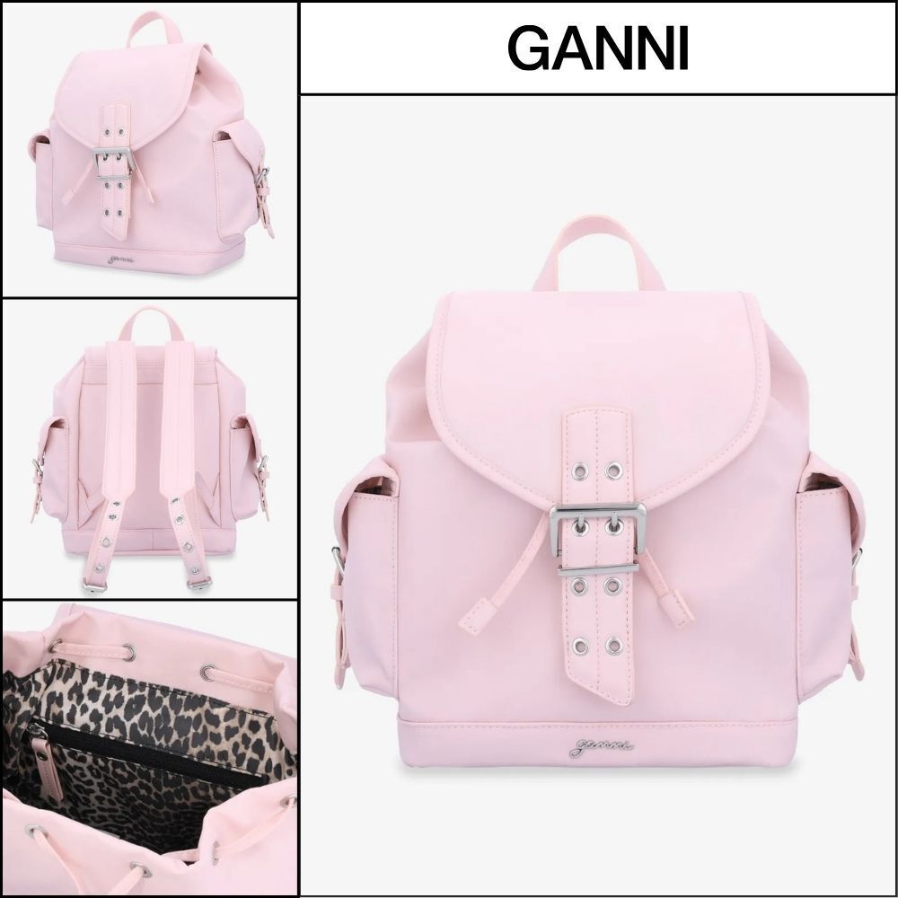 【Ganni】Small Buckey Backpack Chalk Pink