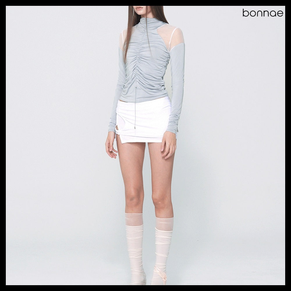 【Bonnae】Women's Angelic Shirring Top 2 Colors