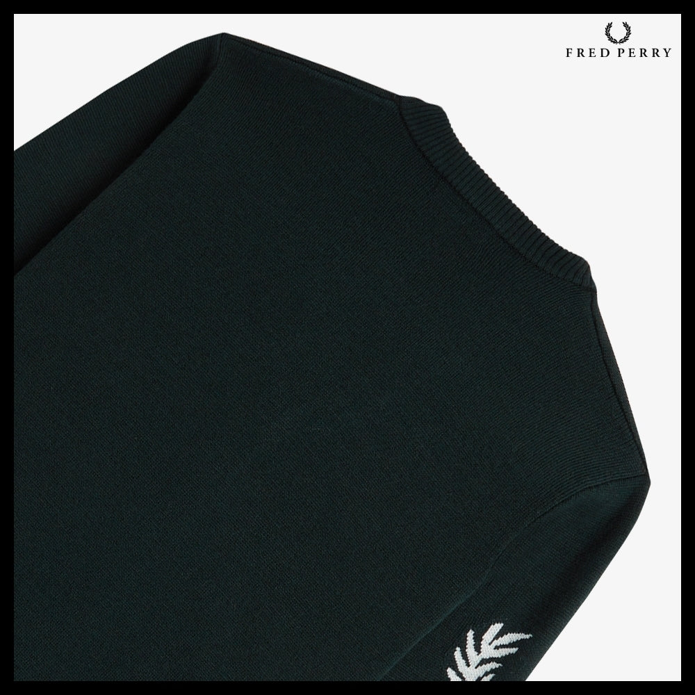 【FRED PERRY】Laurel Wreath Cardigan Night Green