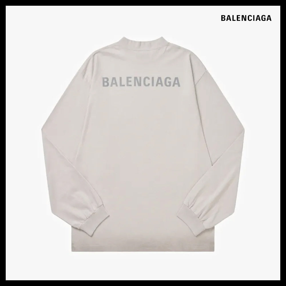 【BALENCIAGA】Back Logo Men Long Sleeve T Shirt