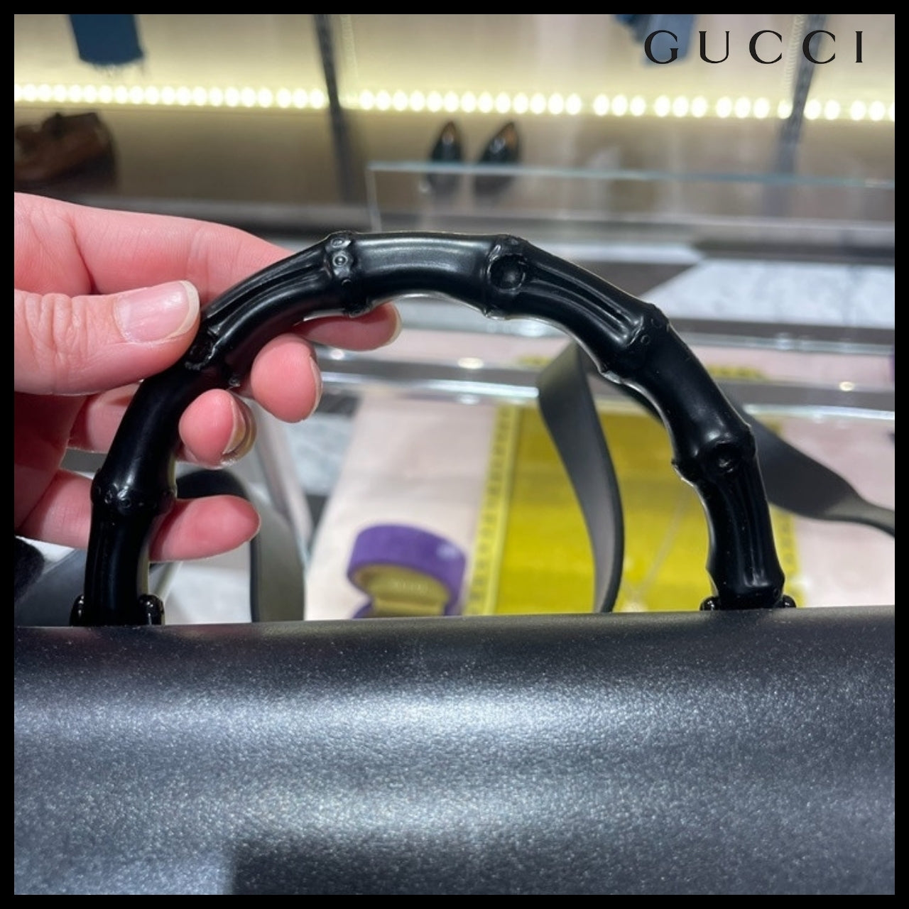 【GUCCI 】Noblesse Calf Pocket Bamboo Top Handle Backpack