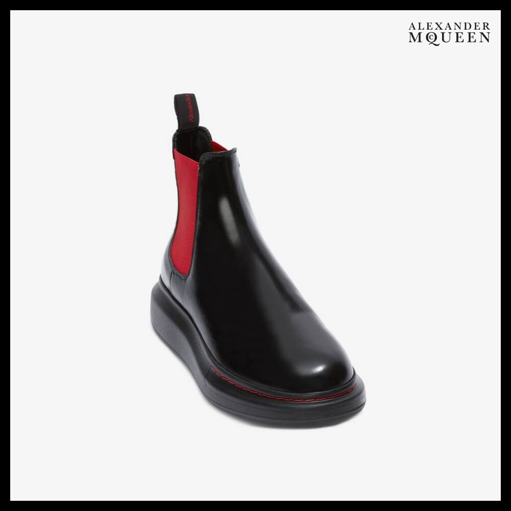 【Alexander Mcqueen】Hybrid Chelsea Boots in Black/Red