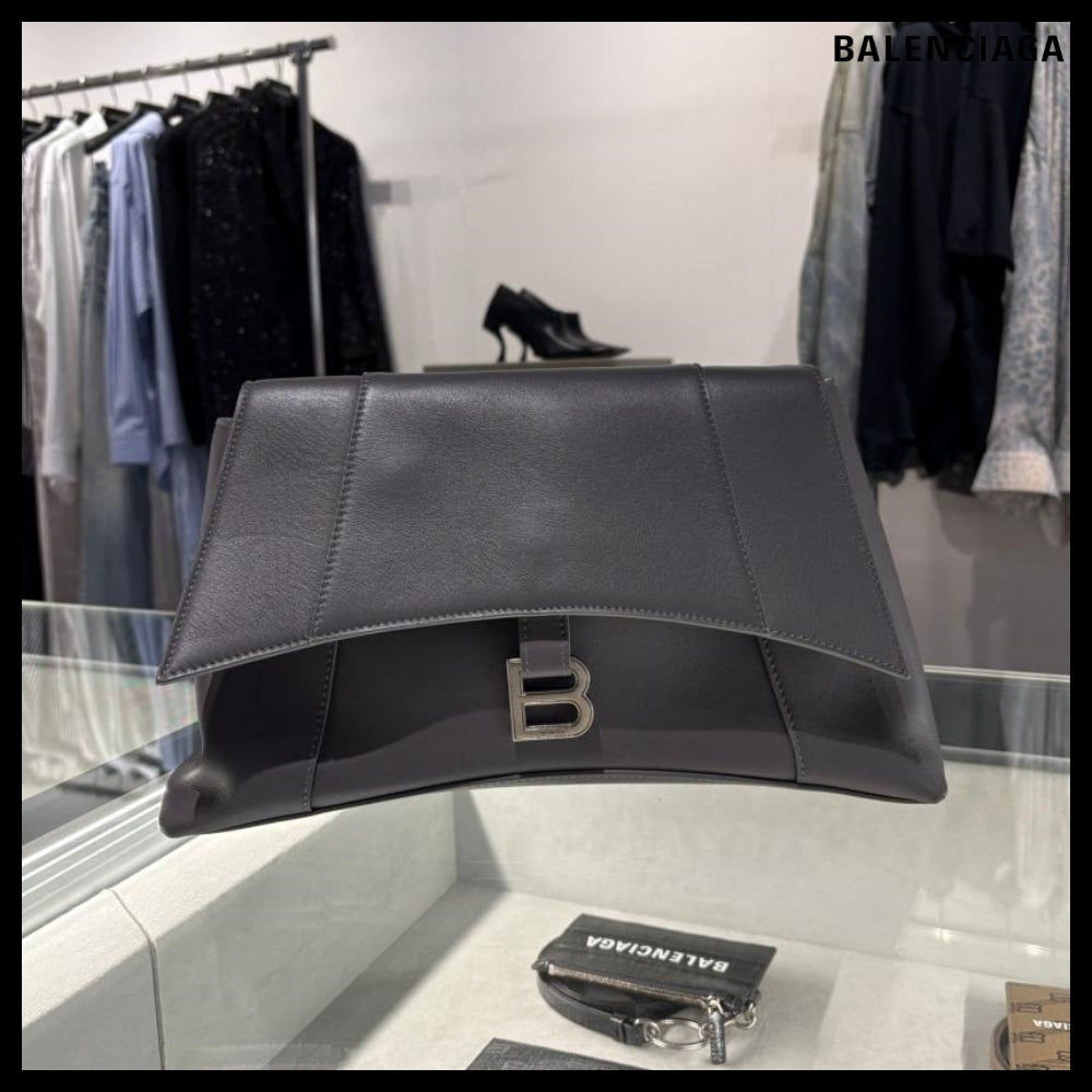 【BALENCIAGA】Downtown Medium Shoulder Bag Grey