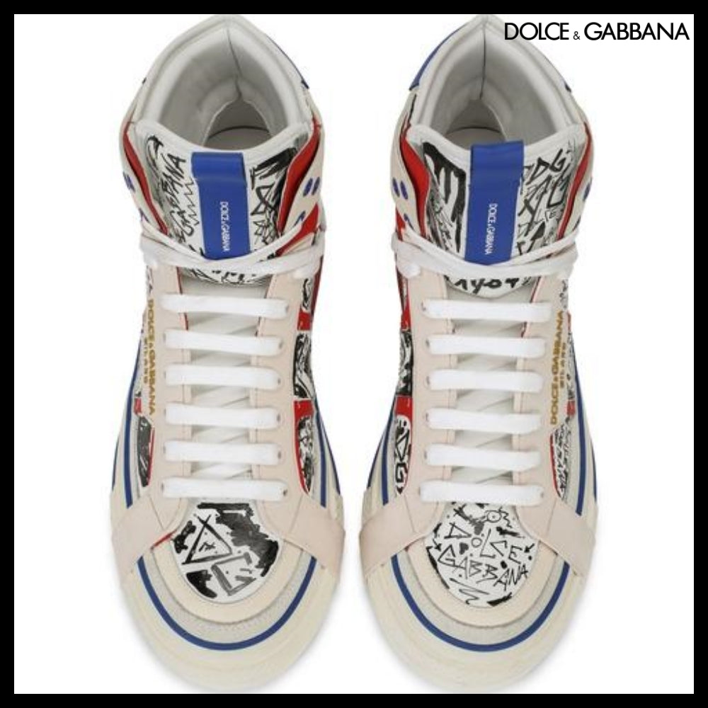 【Dolce & Gabbana】CALFSKIN CUSTOM 2.ZERO HIGH-TOP SNEAKERS
