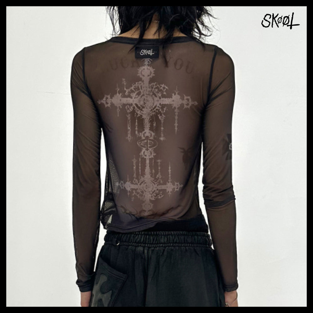 【SKOOT】Facade Mesh Shirt