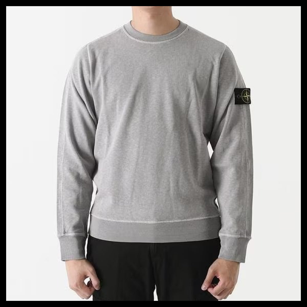 【STONE ISLAND】Badge Sweatshirt Heather Gray Men