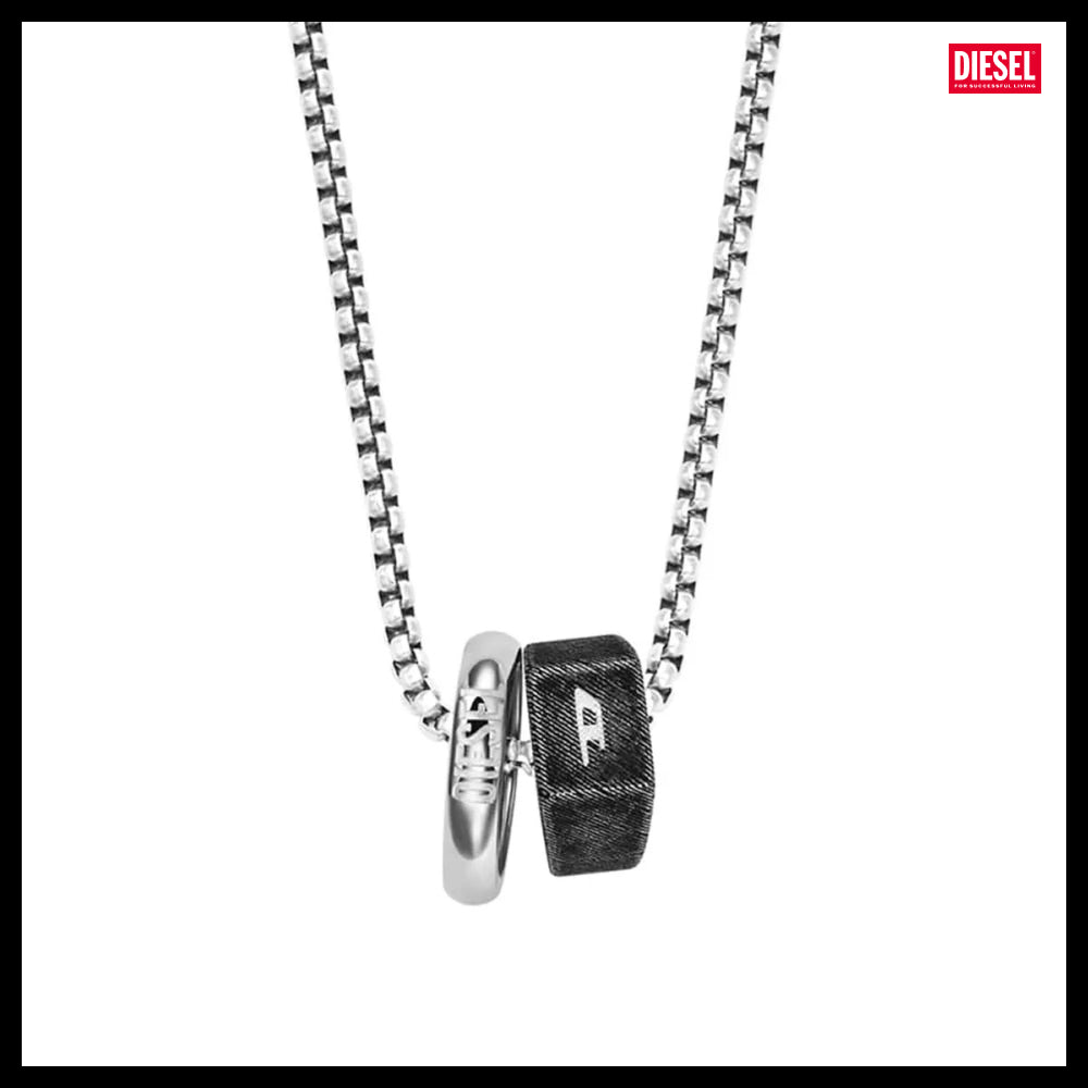 【DIESEL】Oval D Logo Earrings Set Necklace