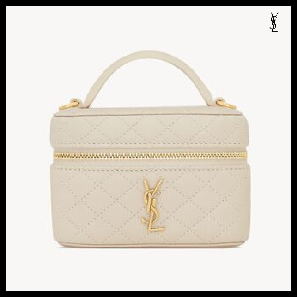 【Saint Laurent】Lambskin GABY Micro Vanity Bag White