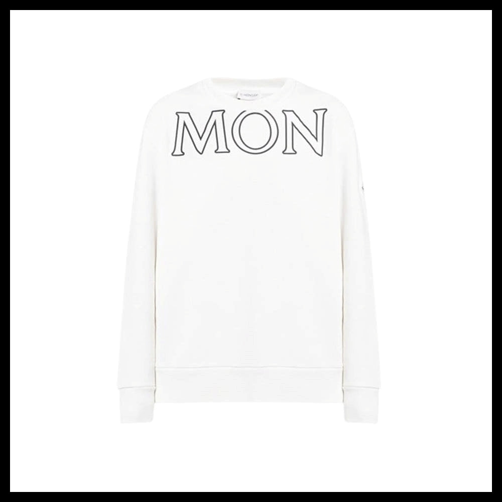【MONCLER】Arm Logo Lettering Sweatshirt White Women