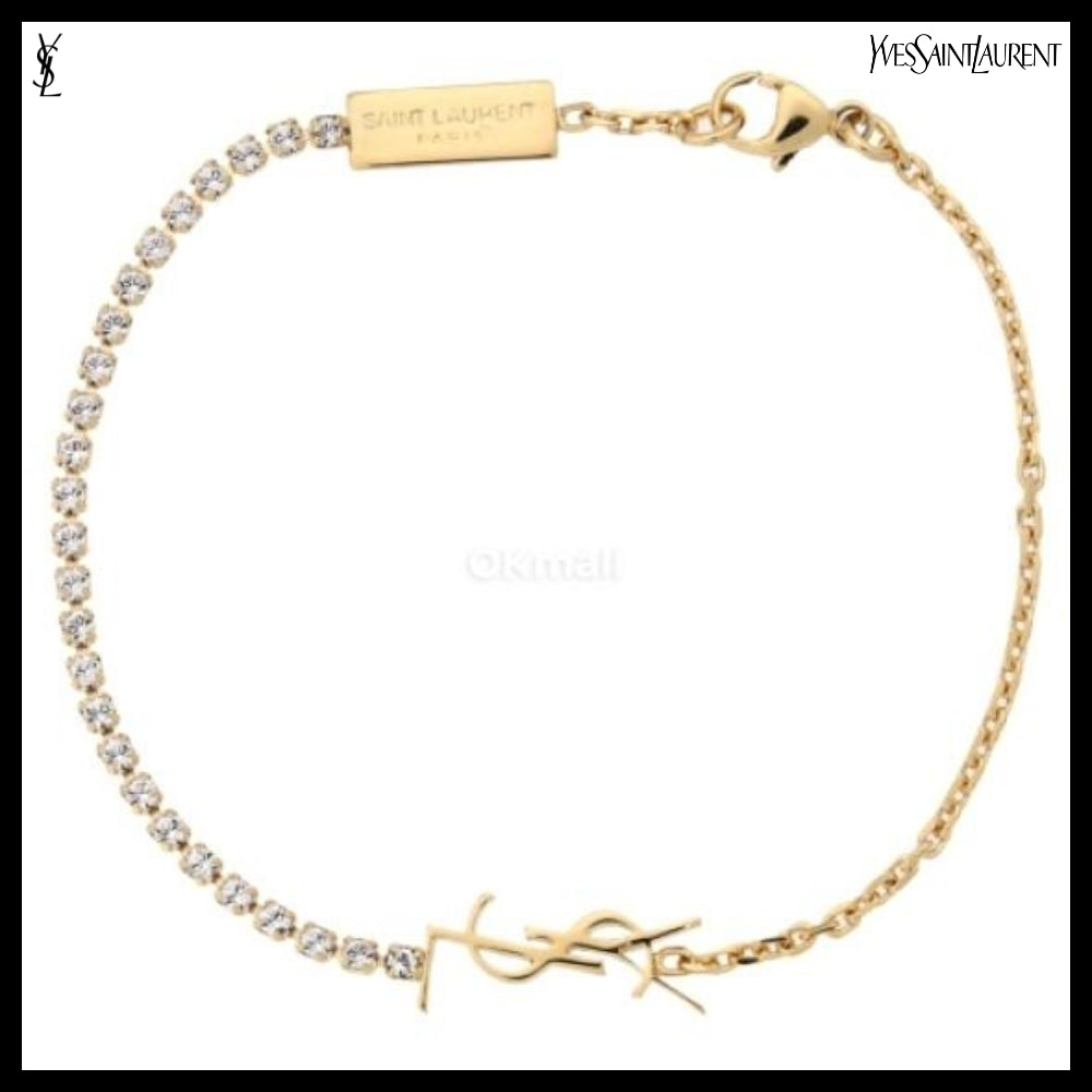 【SAINT LAURENT PARIS】Metal CASSANDRE Charm Bracelet