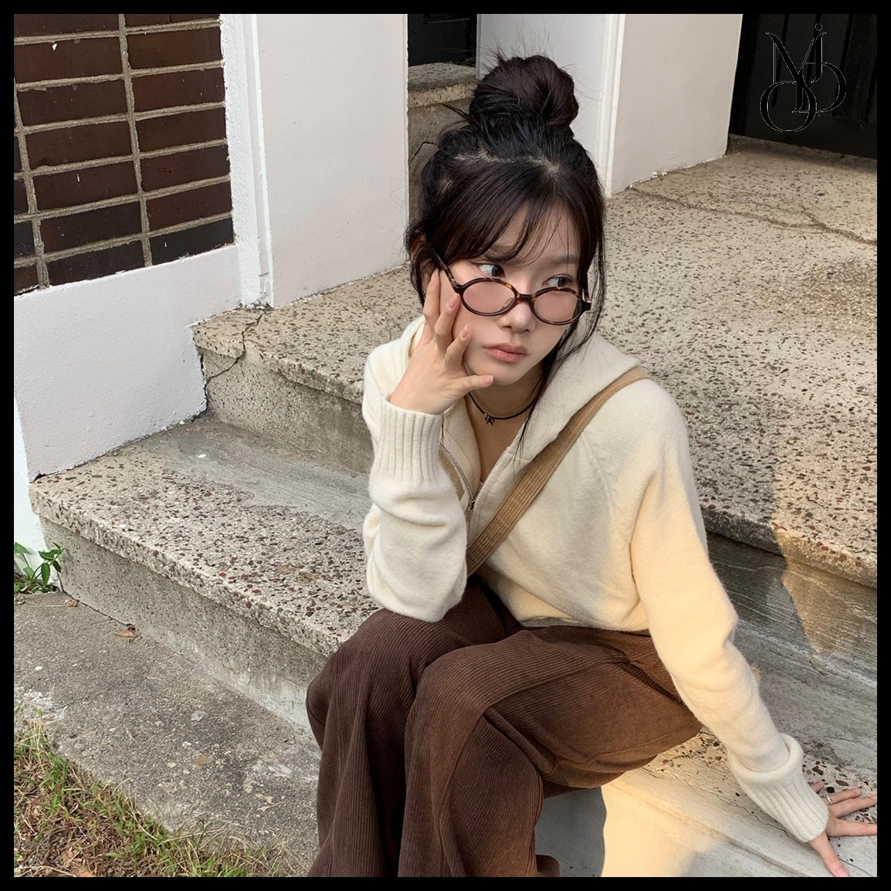 【MODIMOOD】Buggy Knit Hoodie Zip-Up 6 Colors