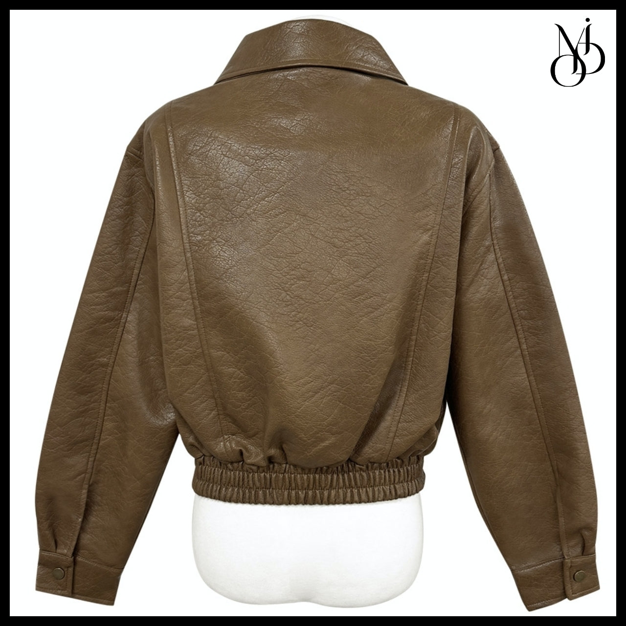 【MODIMOOD】Sailor Half Fit Crop Leather Jacket 2 Colors
