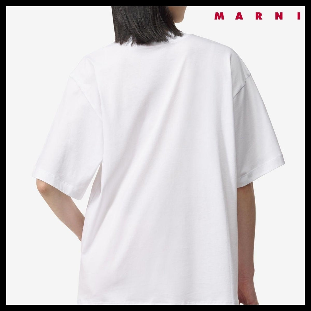 【MARNI】ロゴプリント 半袖Tシャツ リリーホワイト