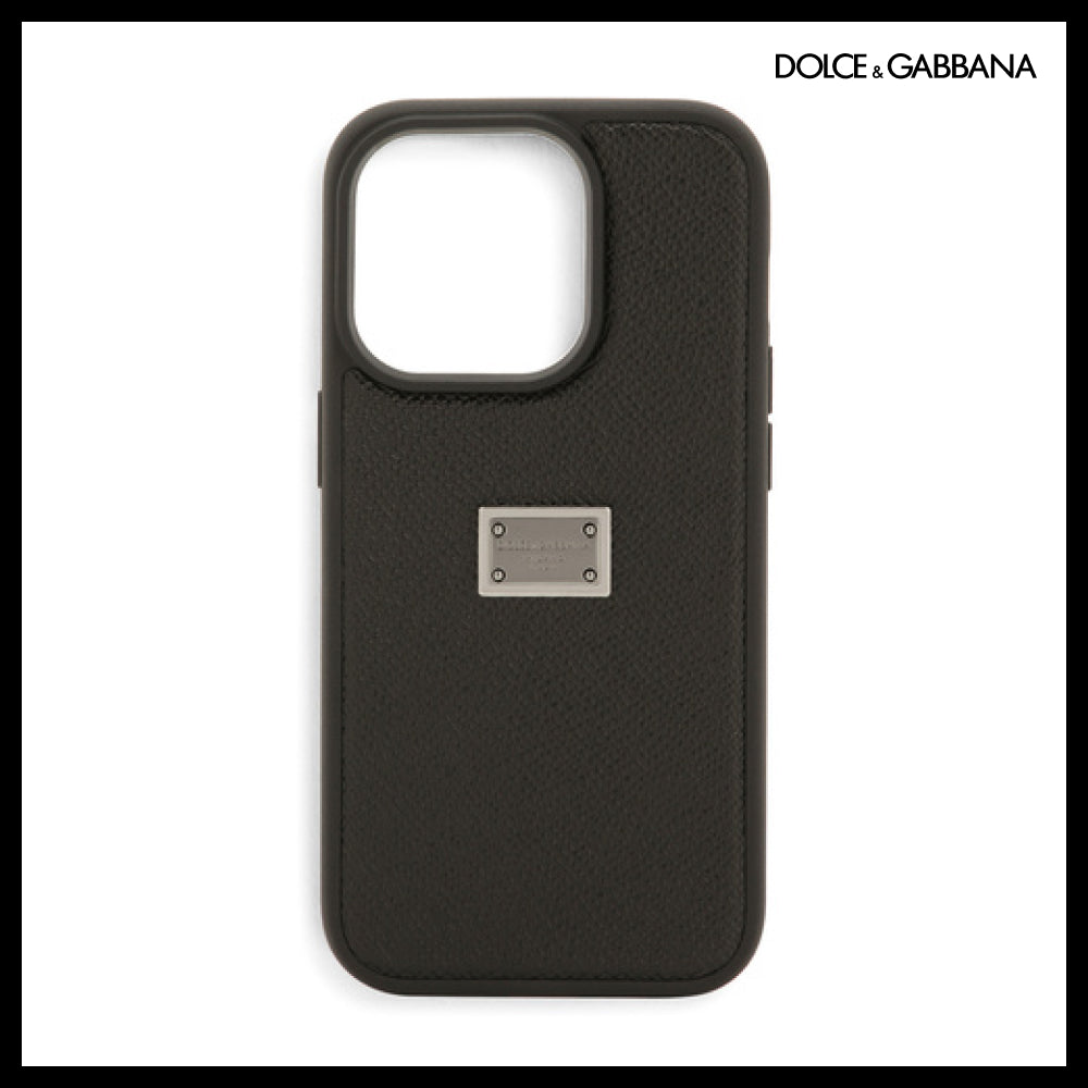 【Dolce & Gabbana】Calfskin iPhone 14 Pro Cover with LogoTag
