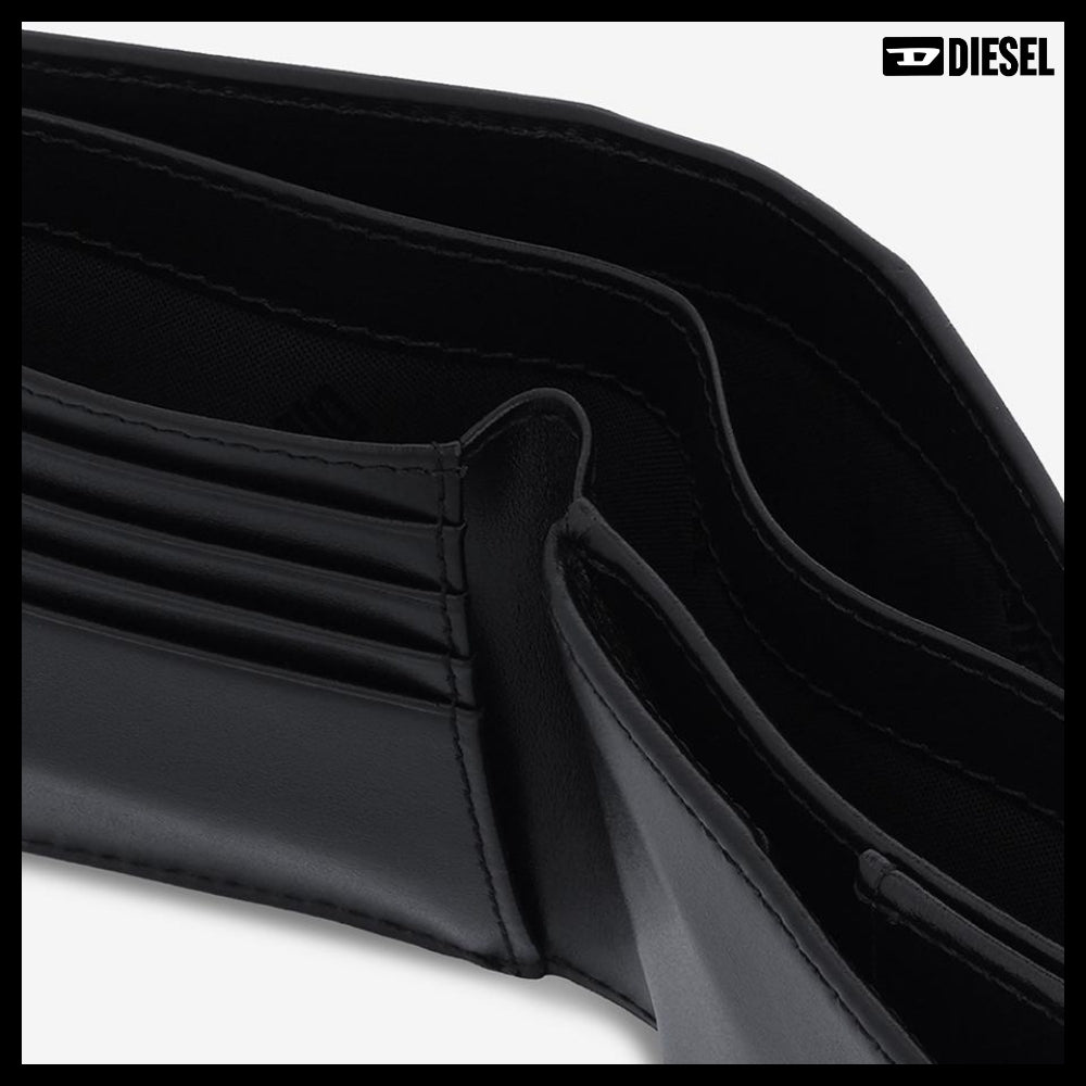 【DIESEL】Holi-D Bi-Fold Coin Wallet - Black
