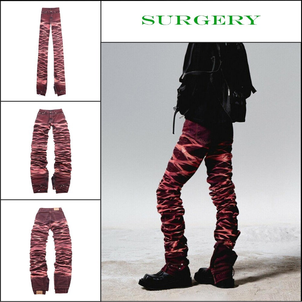 【SURGERY】Yoonseul Long Length Double Jeans Flame