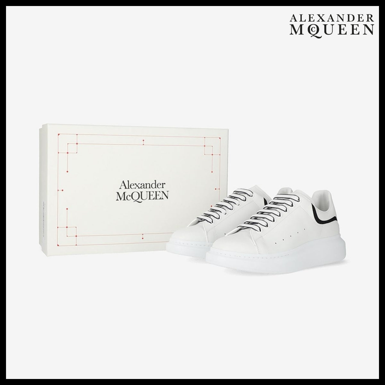 【Alexander Mcqueen】Oversole Sneakers in White/Navy
