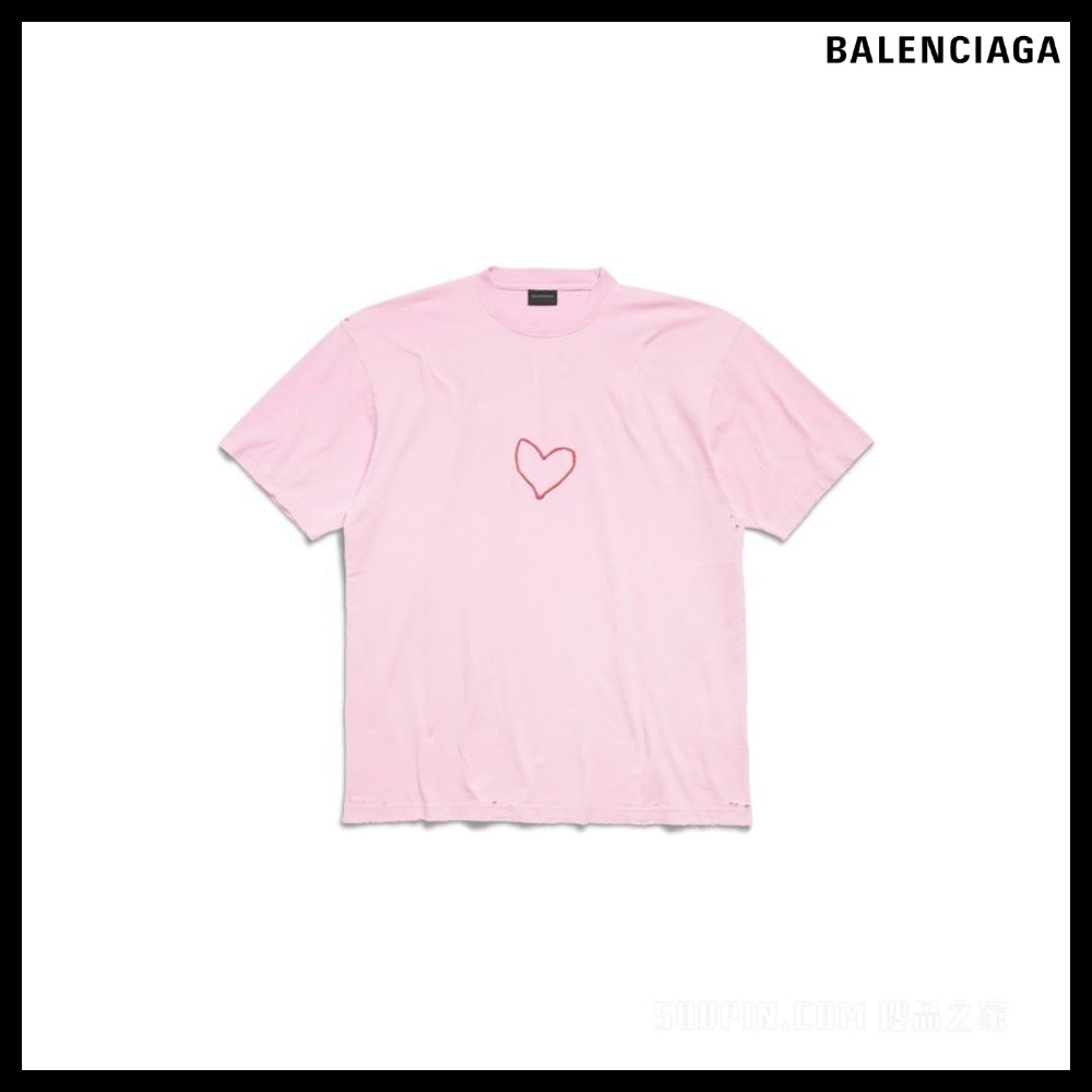 【BALENCIAGA】Lovey Oversized T-shirt Pink