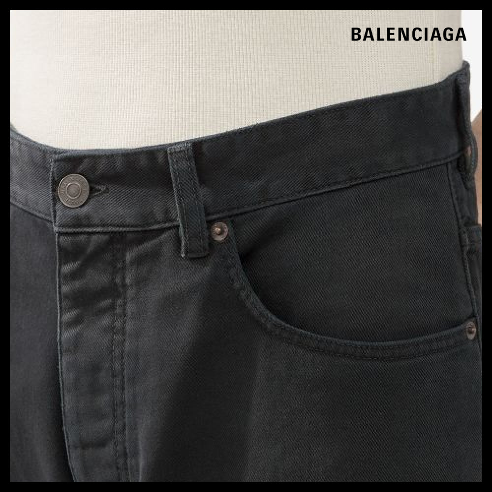 【BALENCIAGA】Baggy Soft Denim Pants Faded Black