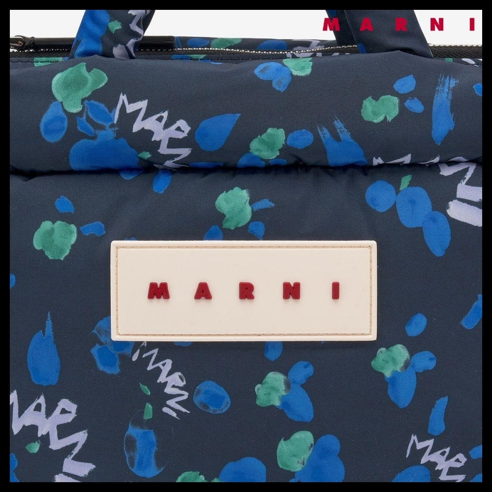 【MARNI】ナイロン トートバッグ - インク