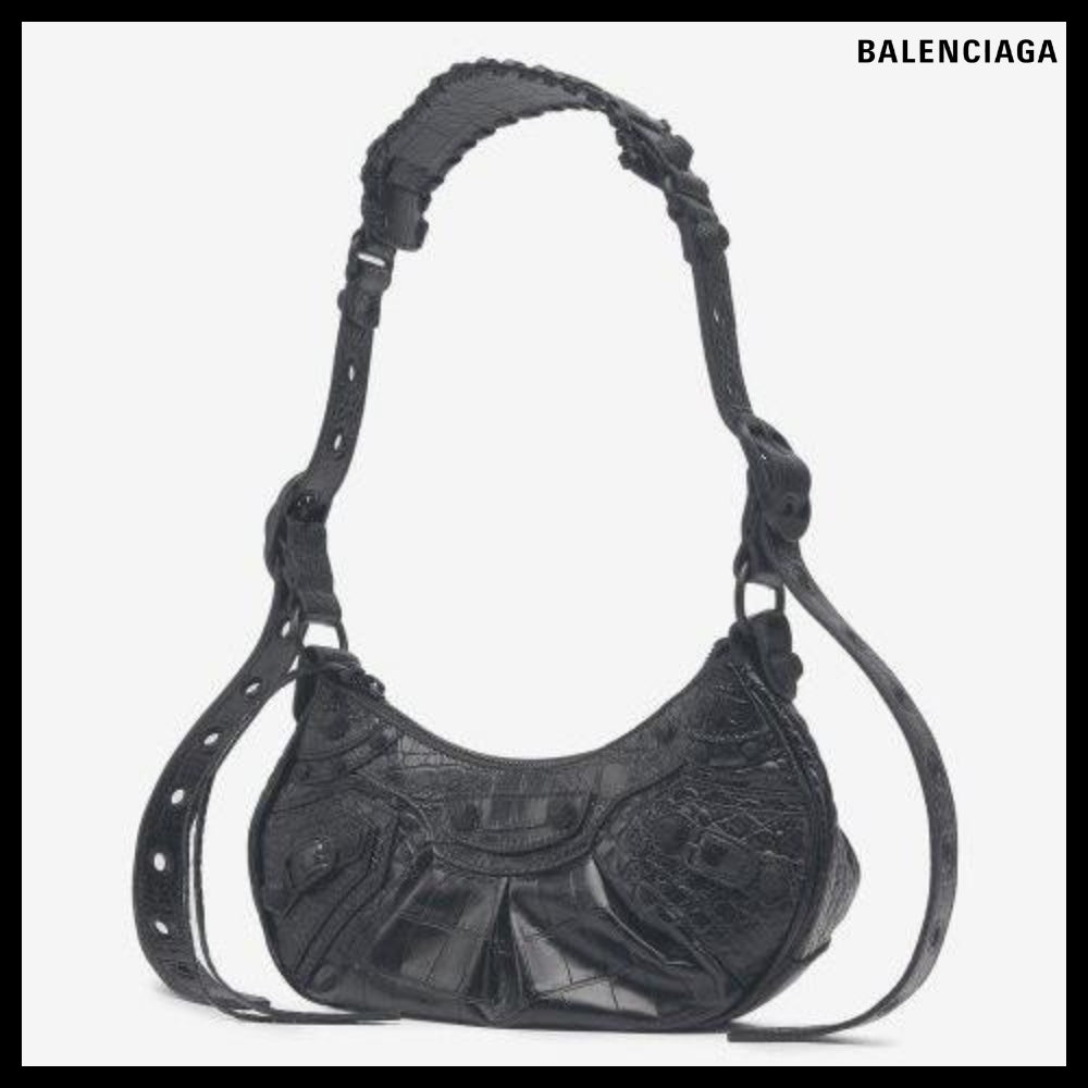 【BALENCIAGA】Le Cagole XS Shoulder Bag Crocodile Embossed