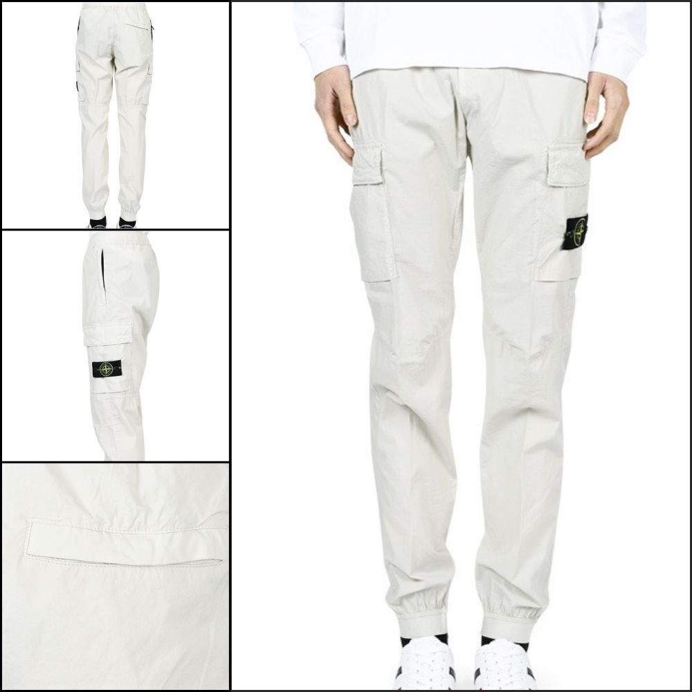【STONE ISLAND】Wappen Patch Zip Pocket Tapered Cargo Pants