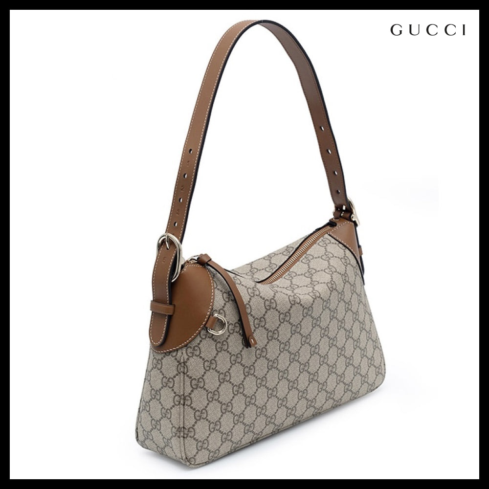 【GUCCI】GG Emblem Medium Shoulder Bag Beige Brown GG