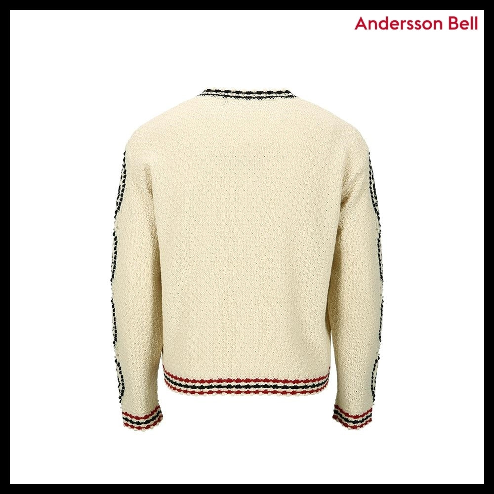 【ANDERSSON BELL】FANTASIA ROUND-NECK CARDIGAN ECRU