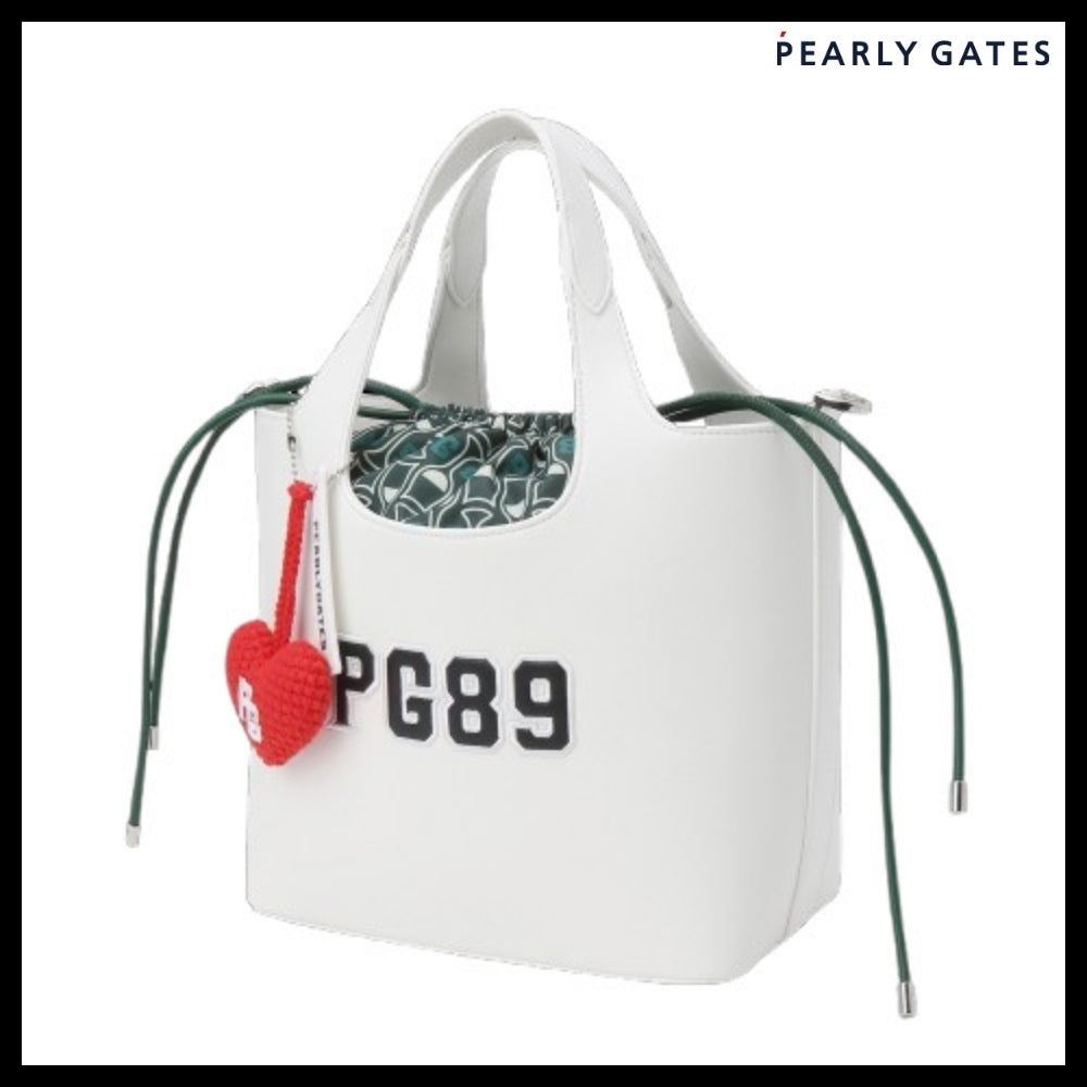【PEARLY GATES】Embossed Logo Pattern Keyring Bucket Bag