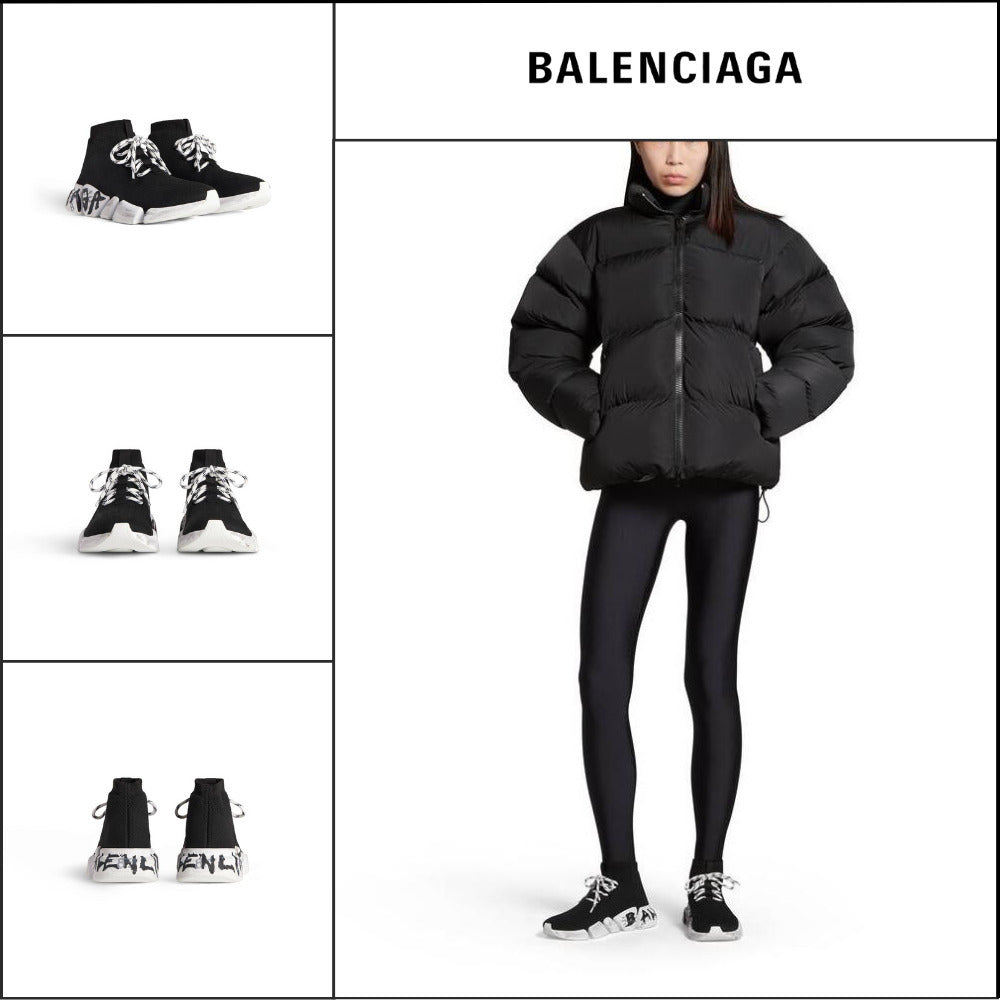 【BALENCIAGA】Speed 2.0 Lace-Up Graffiti Recycled Knit