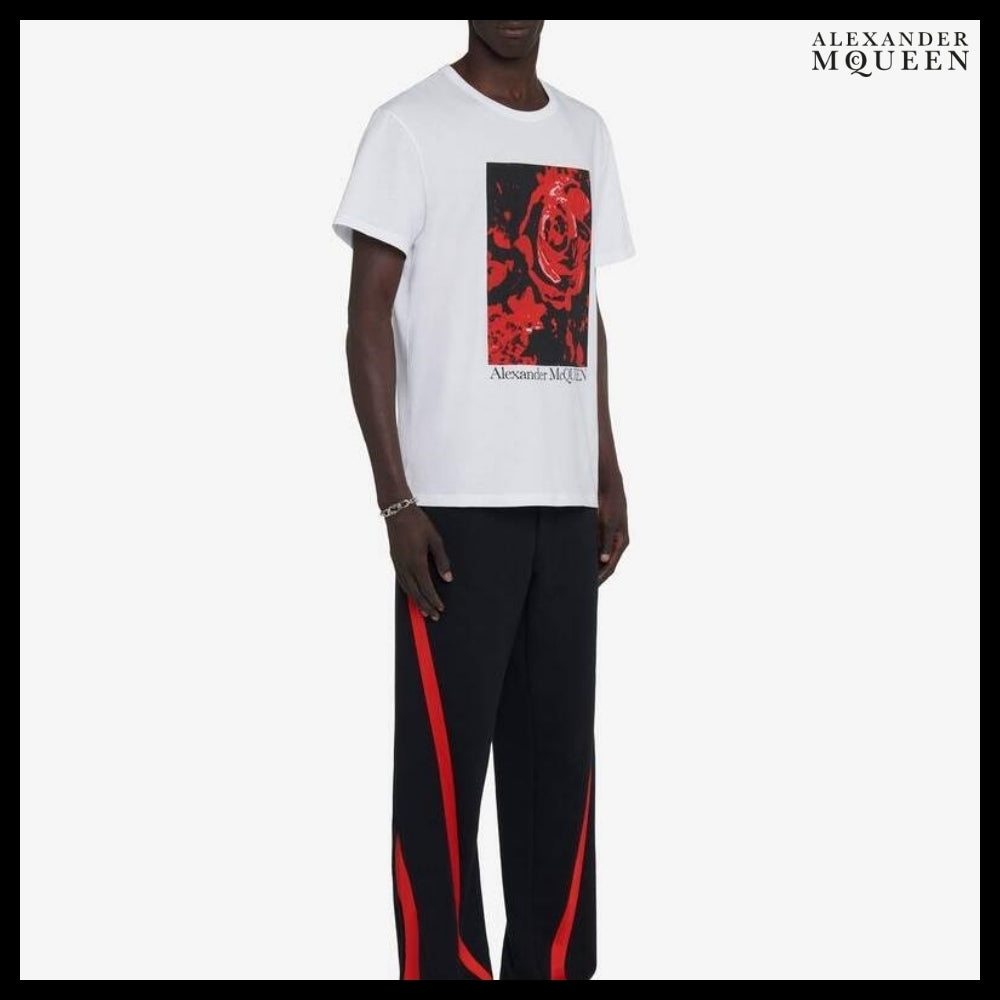 【Alexander Mcqueen】Wax Flower T-shirt in White/Red