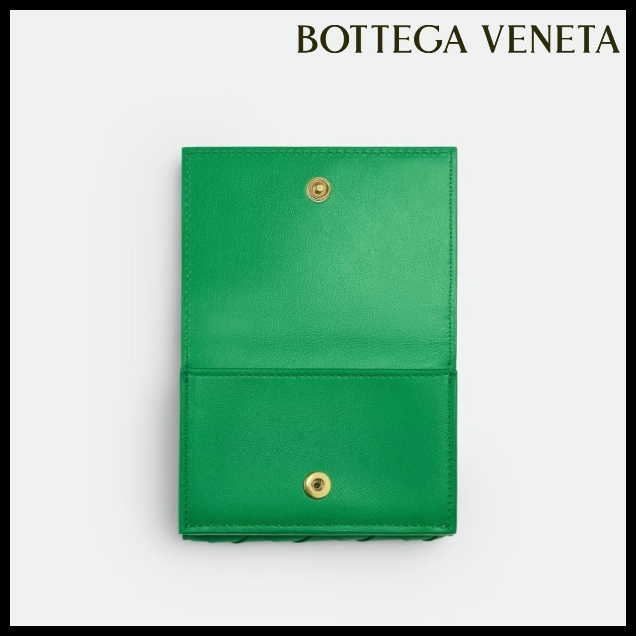 【Bottega Veneta】 Tiny Trifold Zip Wallet Parakeet
