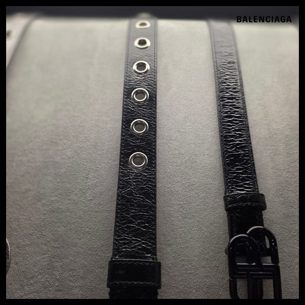 【BALENCIAGA】Le Cagole Belt in Black Silver