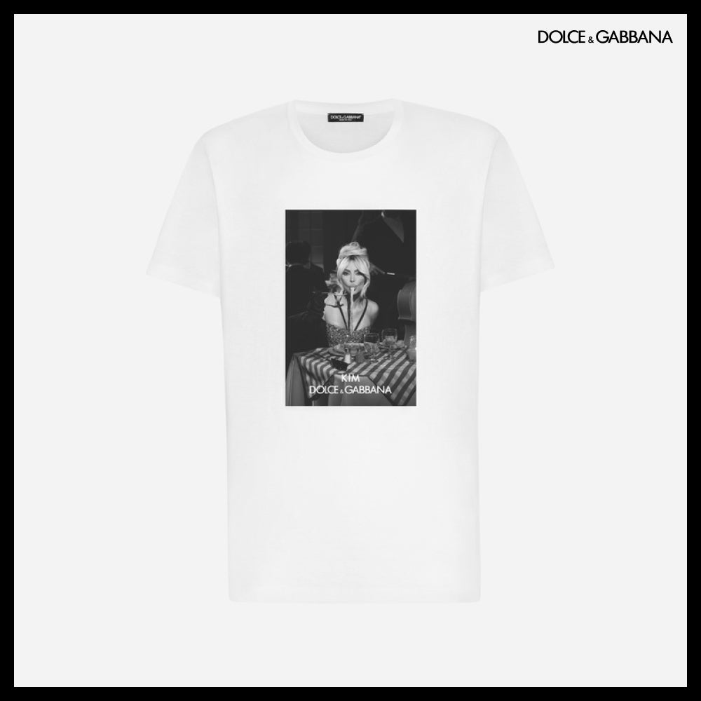 【Dolce&Gabbana】CIAO KIM PIZZA PRINT T SHIRT
