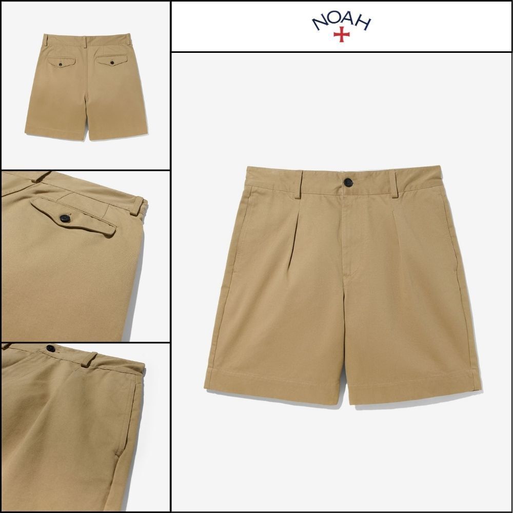 【Noah】Single pleat baggy shorts khaki
