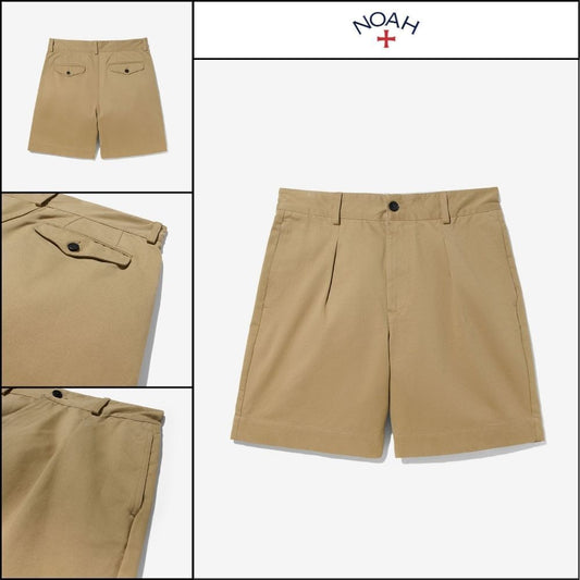 【Noah】Single pleat baggy shorts khaki