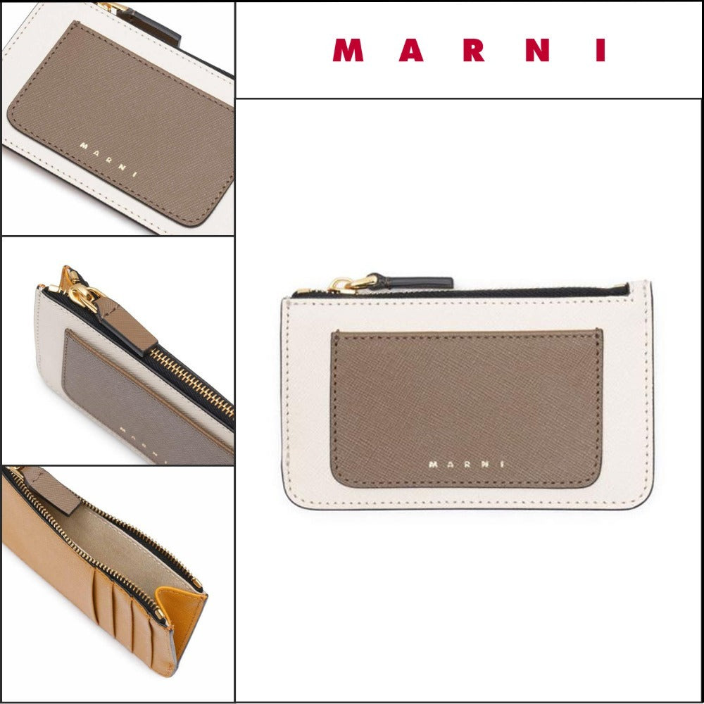 【MARNI】Multicolor Trunk Card Wallet Beige