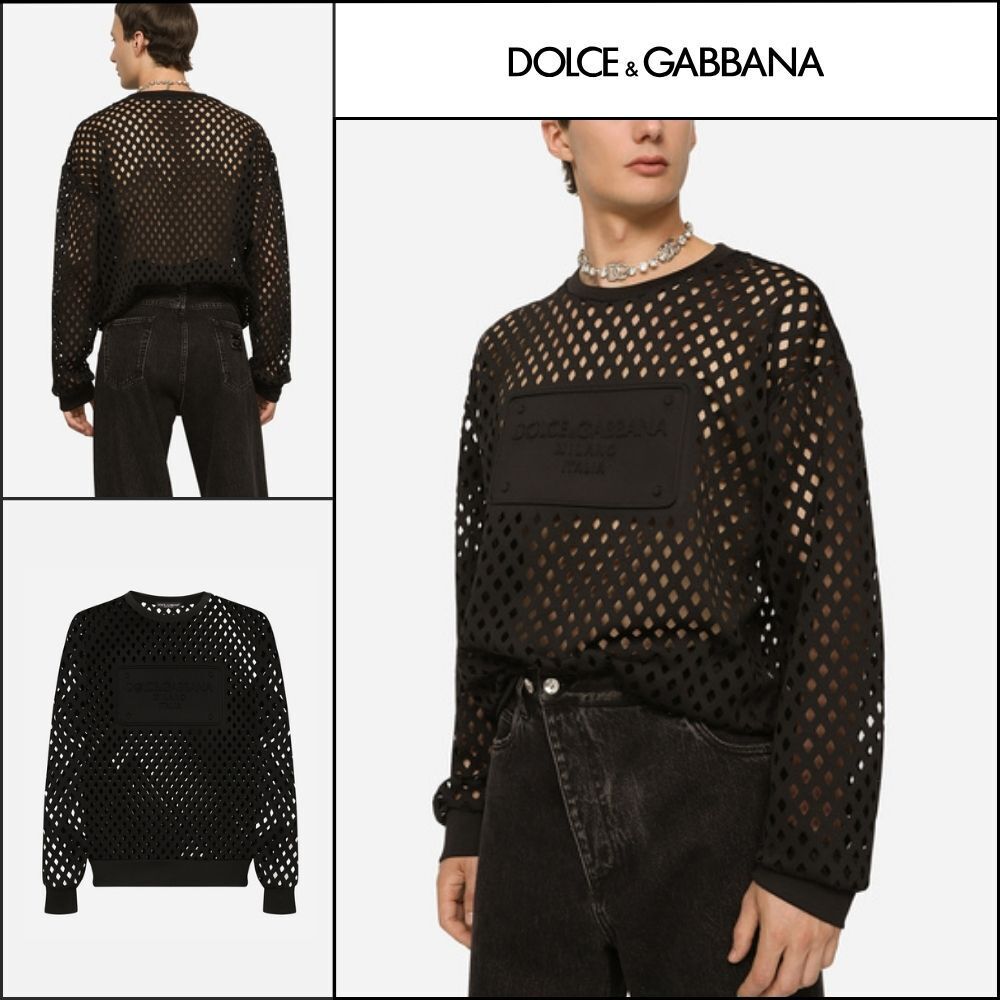 【Dolce&Gabbana】PERFORATED JERSEY SWEATSHIRT EMBOSSED TAG