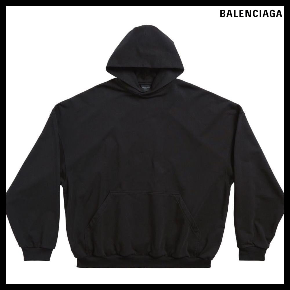 【BALENCIAGA】BB Paris Strass Hoodie Large Fit Black