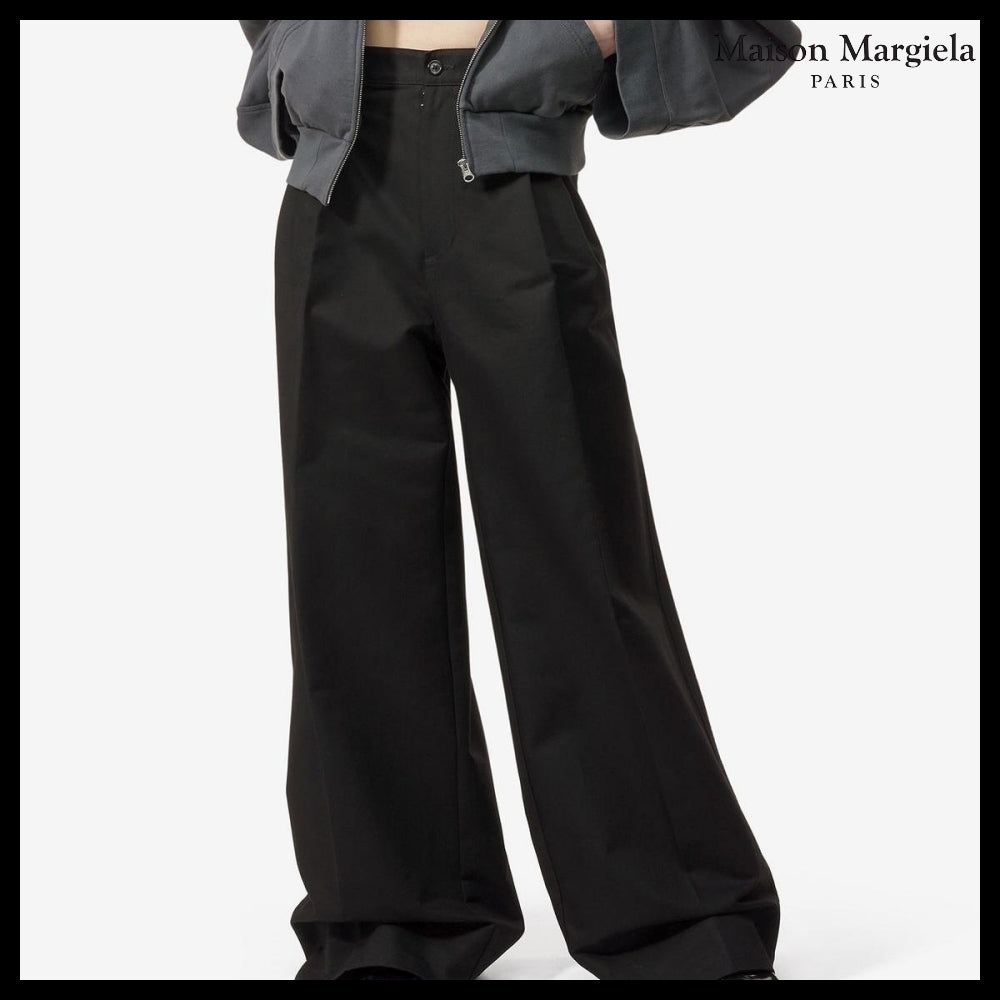 【Maison Margiela】Heavy Cotton Two Pleats Pants - Black