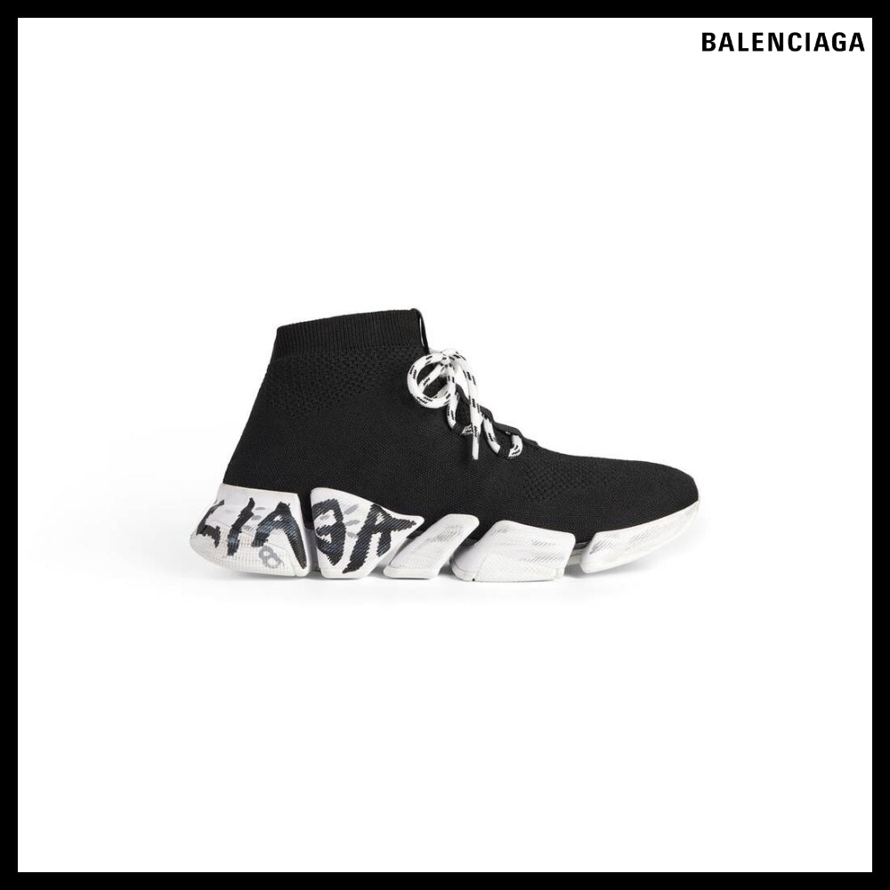 【BALENCIAGA】Speed 2.0 Lace-Up Graffiti Recycled Knit