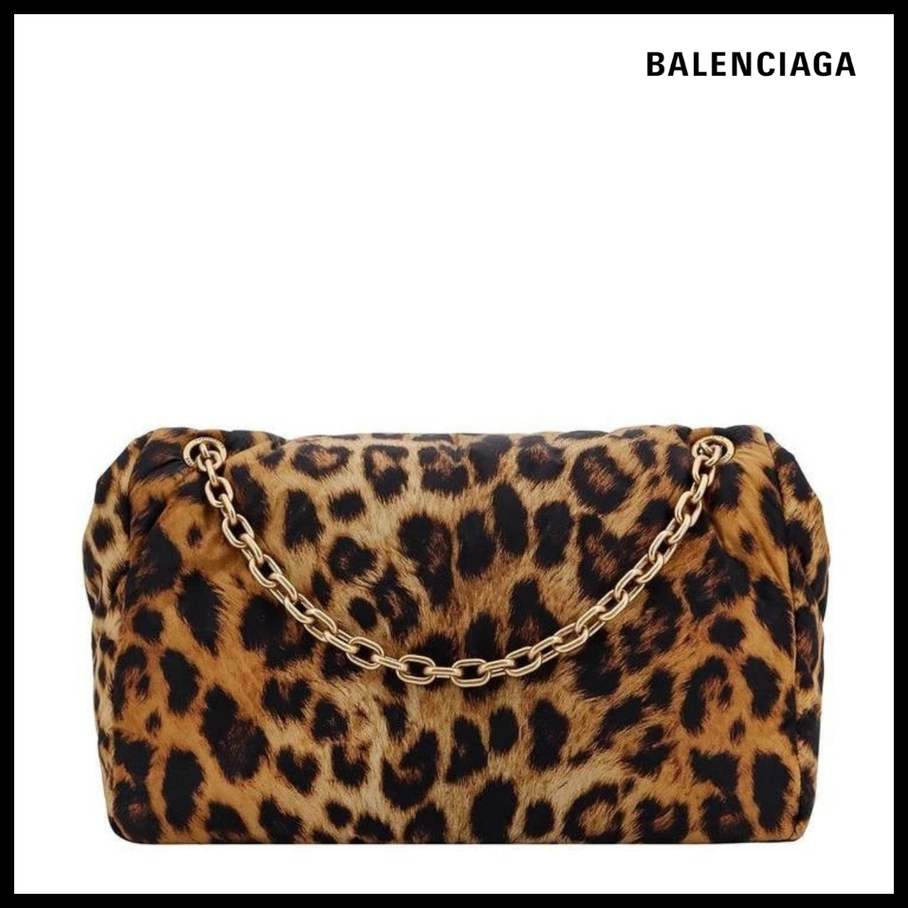 【BALENCIAGA】Monaco Medium Chain Bag Leopard
