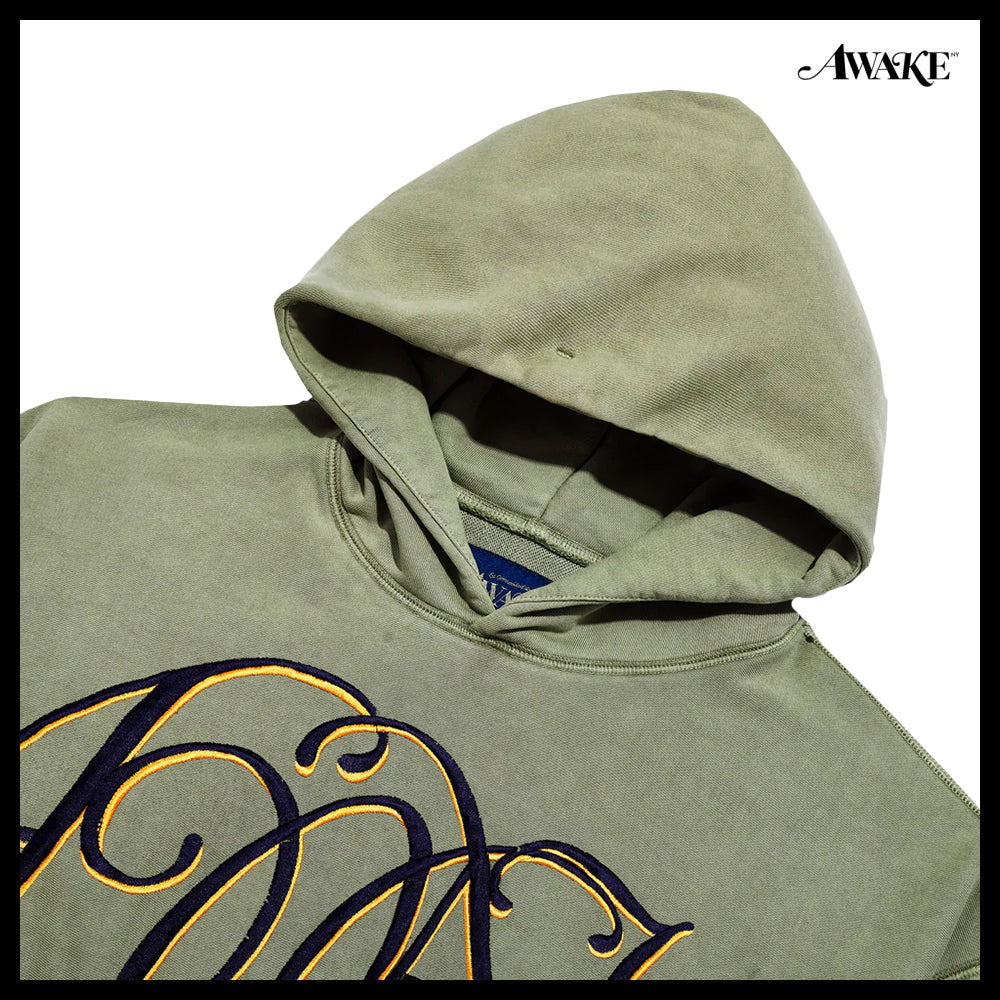 【AWAKE NY】Script Oversized Embroidered Hoodie (2 Colors)