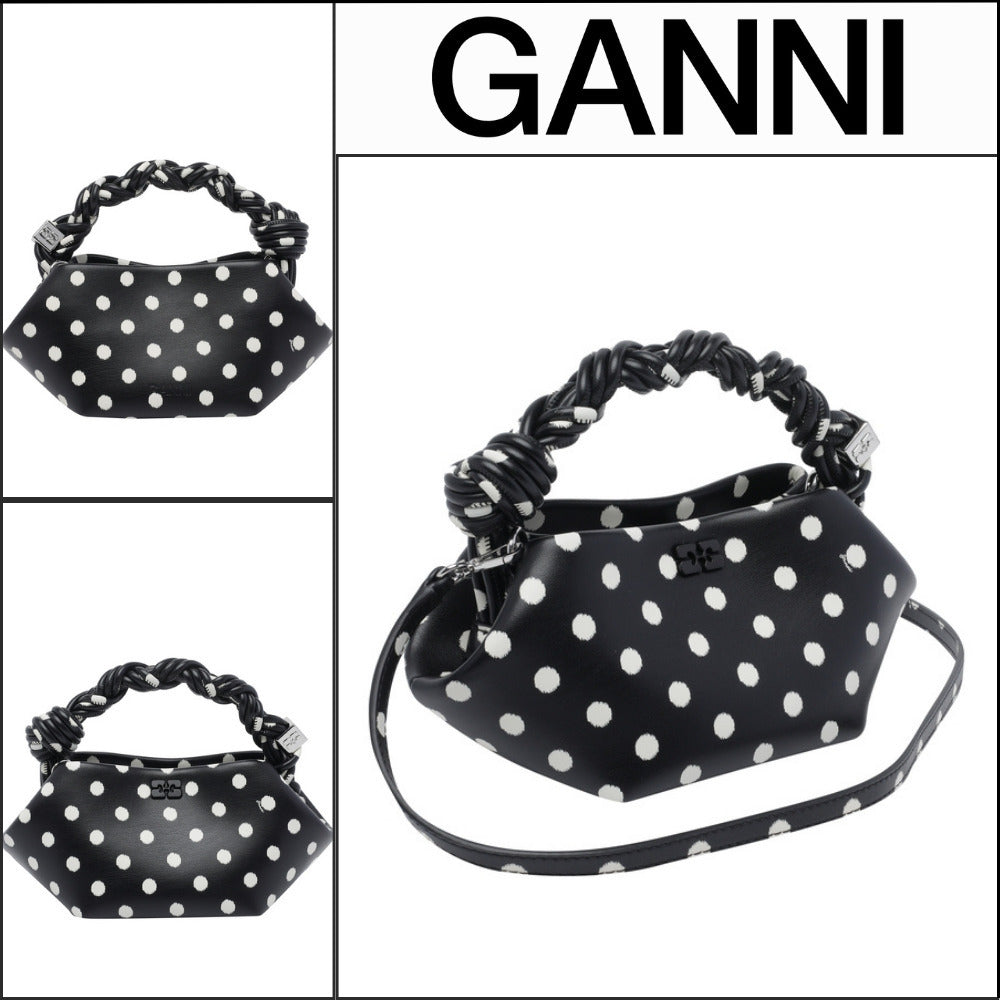 【GANNI】Black Compact Shoulder Bag