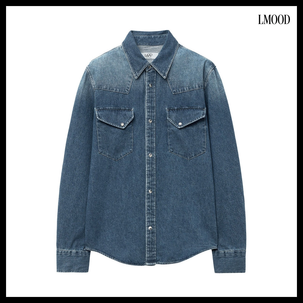 【LMOOD】Bad Guy Denim Western Shirt 3 Colors