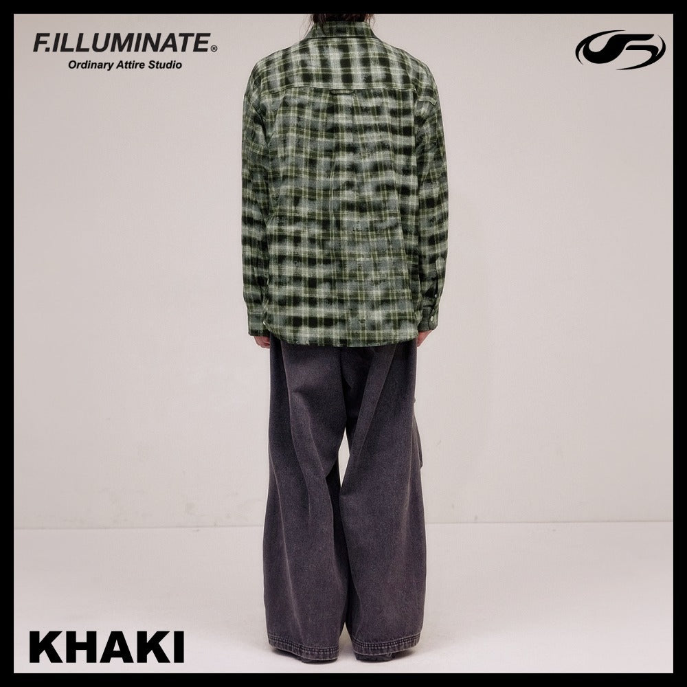 【FILLUMINATE】OVERFIT DAMAGE WASHED CHECK SHIRT 2COLOR
