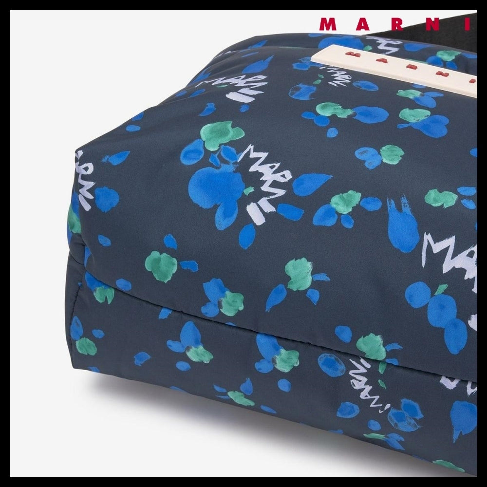 【MARNI】ナイロン トートバッグ - インク